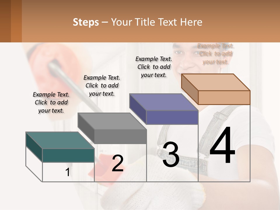 A Man Is Painting A Wall With A Roller PowerPoint Template