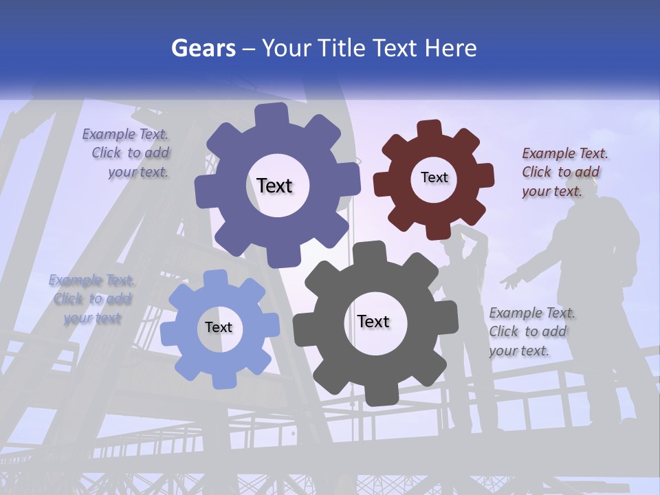 A Man And A Woman Standing Next To An Oil Pump PowerPoint Template