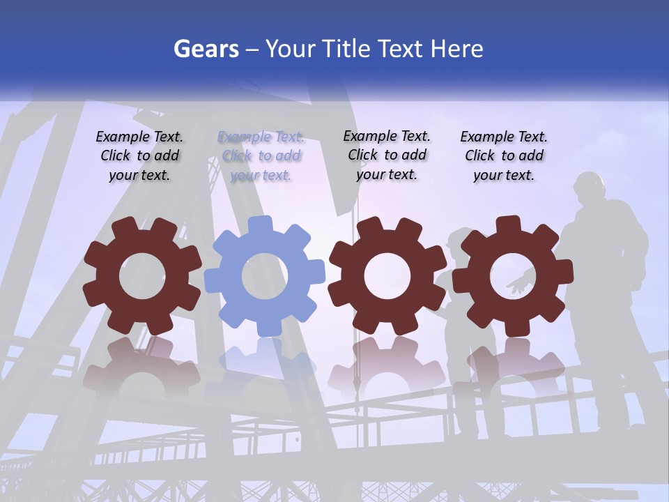 A Man And A Woman Standing Next To An Oil Pump PowerPoint Template