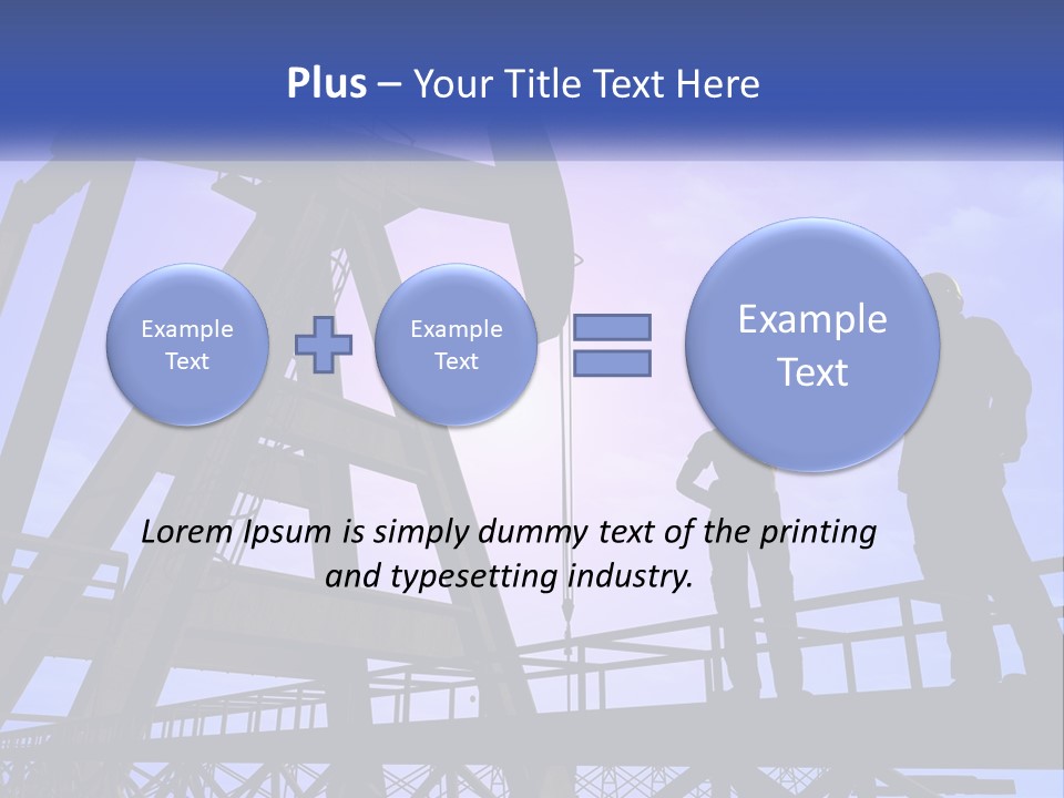A Man And A Woman Standing Next To An Oil Pump PowerPoint Template