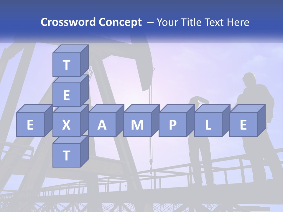 A Man And A Woman Standing Next To An Oil Pump PowerPoint Template