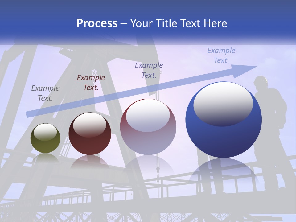 A Man And A Woman Standing Next To An Oil Pump PowerPoint Template