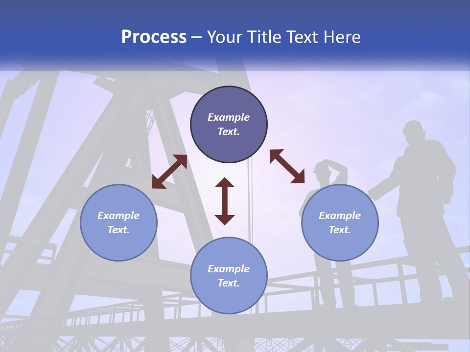 A Man And A Woman Standing Next To An Oil Pump PowerPoint Template