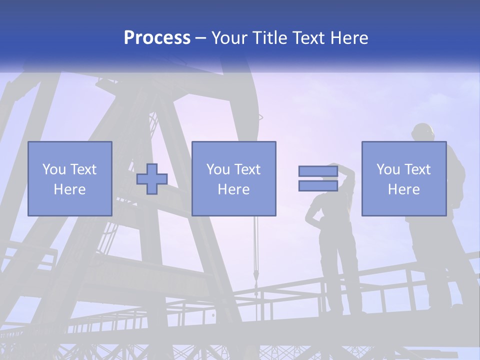 A Man And A Woman Standing Next To An Oil Pump PowerPoint Template