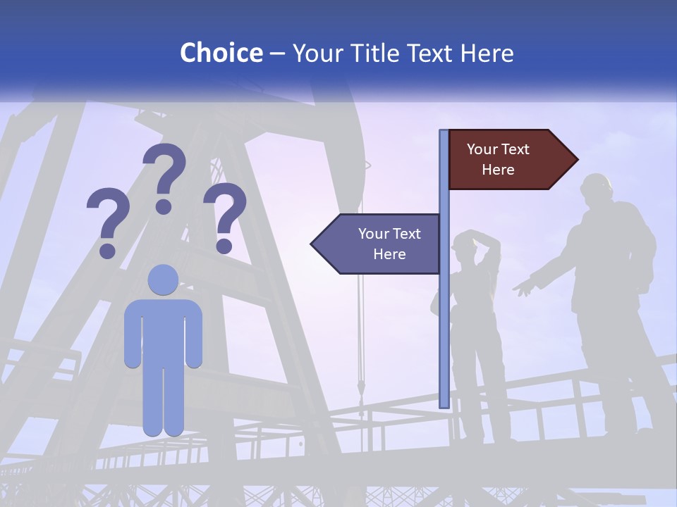 A Man And A Woman Standing Next To An Oil Pump PowerPoint Template