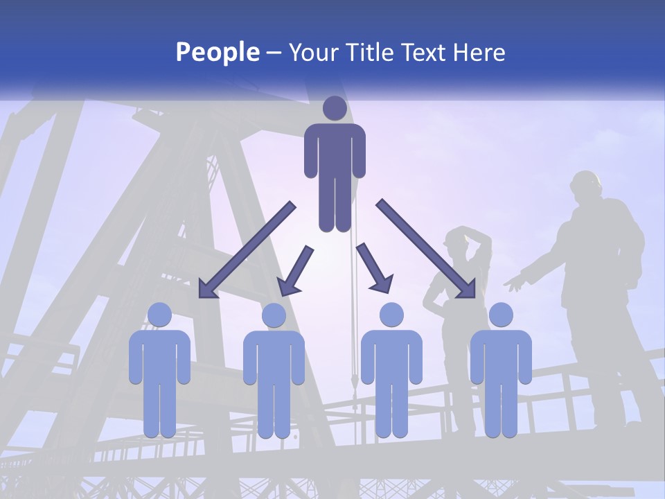 A Man And A Woman Standing Next To An Oil Pump PowerPoint Template