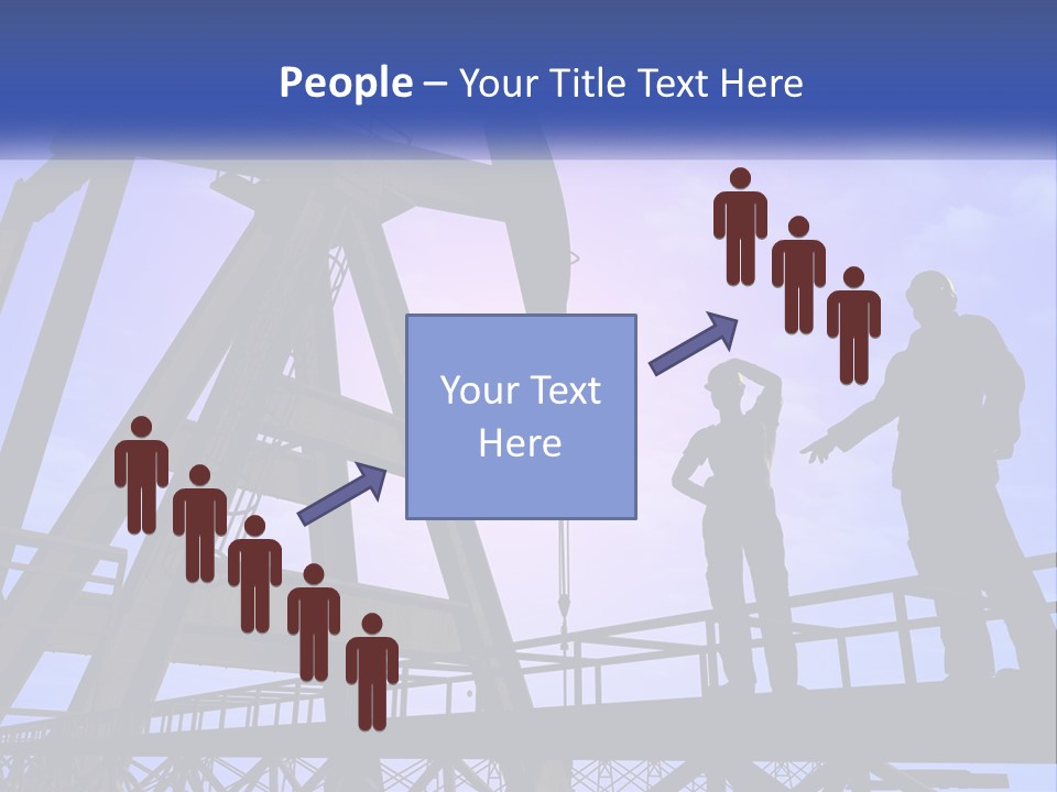 A Man And A Woman Standing Next To An Oil Pump PowerPoint Template