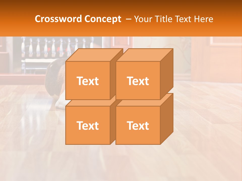 A Brown And White Dog Laying On Top Of A Hard Wood Floor PowerPoint Template