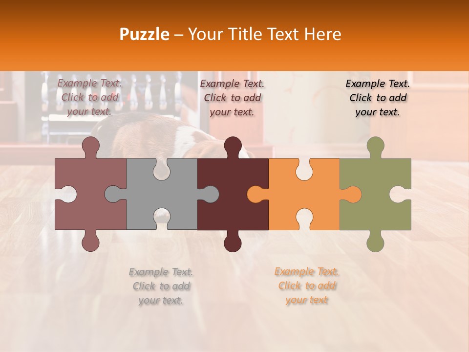 A Brown And White Dog Laying On Top Of A Hard Wood Floor PowerPoint Template