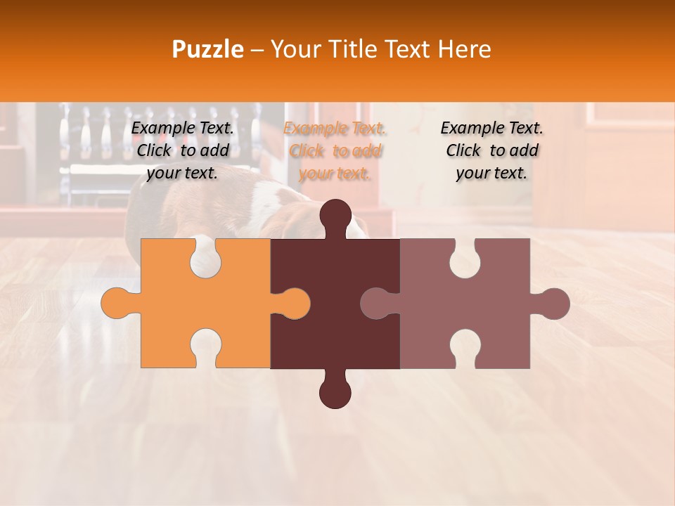 A Brown And White Dog Laying On Top Of A Hard Wood Floor PowerPoint Template
