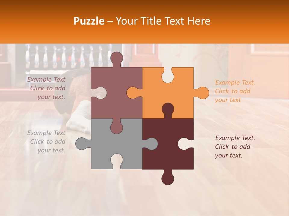 A Brown And White Dog Laying On Top Of A Hard Wood Floor PowerPoint Template