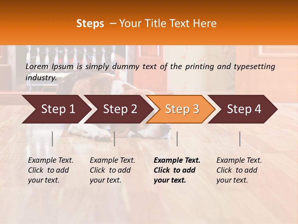 A Brown And White Dog Laying On Top Of A Hard Wood Floor PowerPoint Template