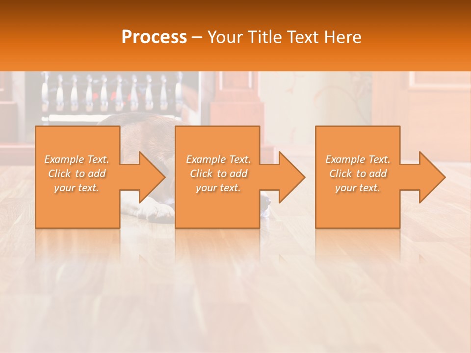 A Brown And White Dog Laying On Top Of A Hard Wood Floor PowerPoint Template