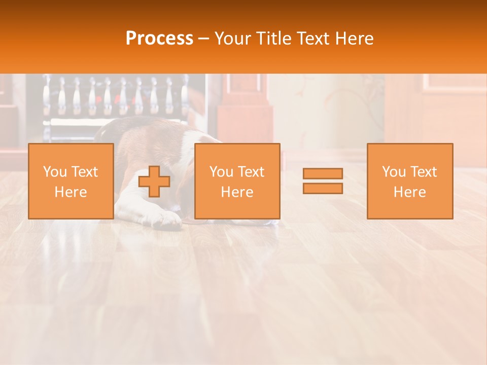 A Brown And White Dog Laying On Top Of A Hard Wood Floor PowerPoint Template