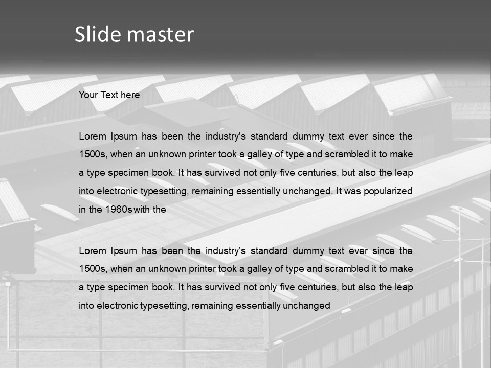 A Black And White Photo Of A Building With Lots Of Windows PowerPoint Template