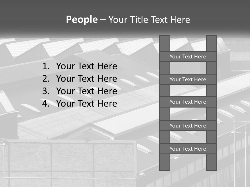 A Black And White Photo Of A Building With Lots Of Windows PowerPoint Template