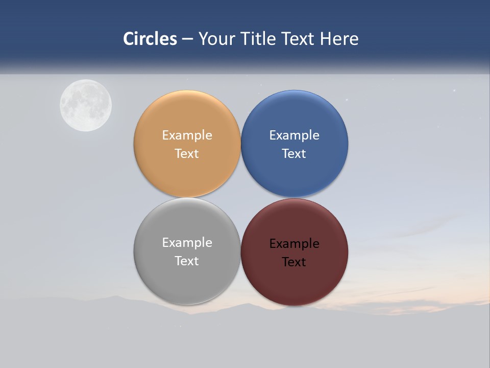 A Night Sky With A Full Moon And Stars PowerPoint Template