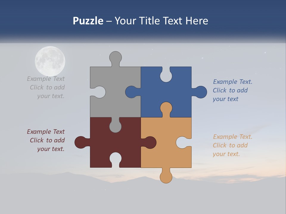 A Night Sky With A Full Moon And Stars PowerPoint Template
