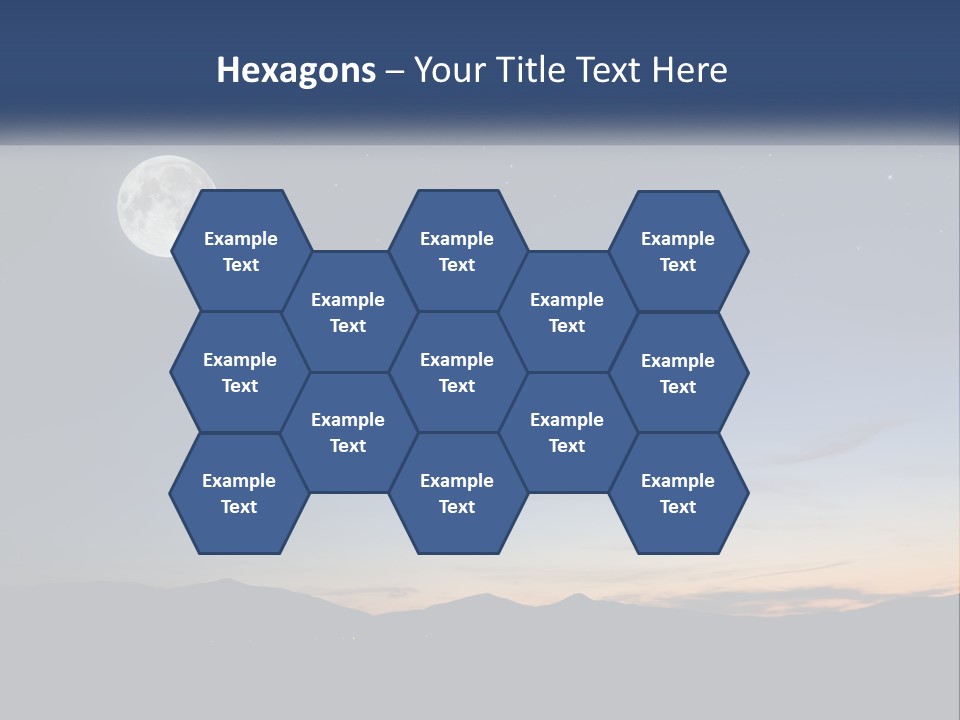 A Night Sky With A Full Moon And Stars PowerPoint Template