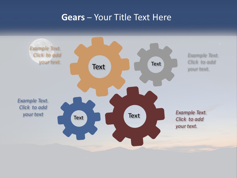 A Night Sky With A Full Moon And Stars PowerPoint Template