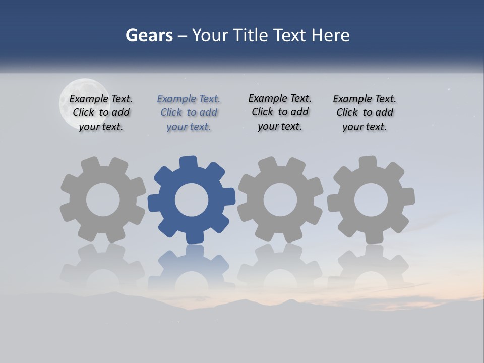 A Night Sky With A Full Moon And Stars PowerPoint Template