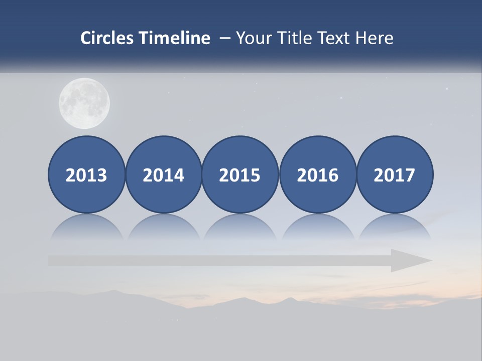 A Night Sky With A Full Moon And Stars PowerPoint Template