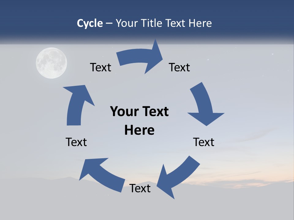 A Night Sky With A Full Moon And Stars PowerPoint Template