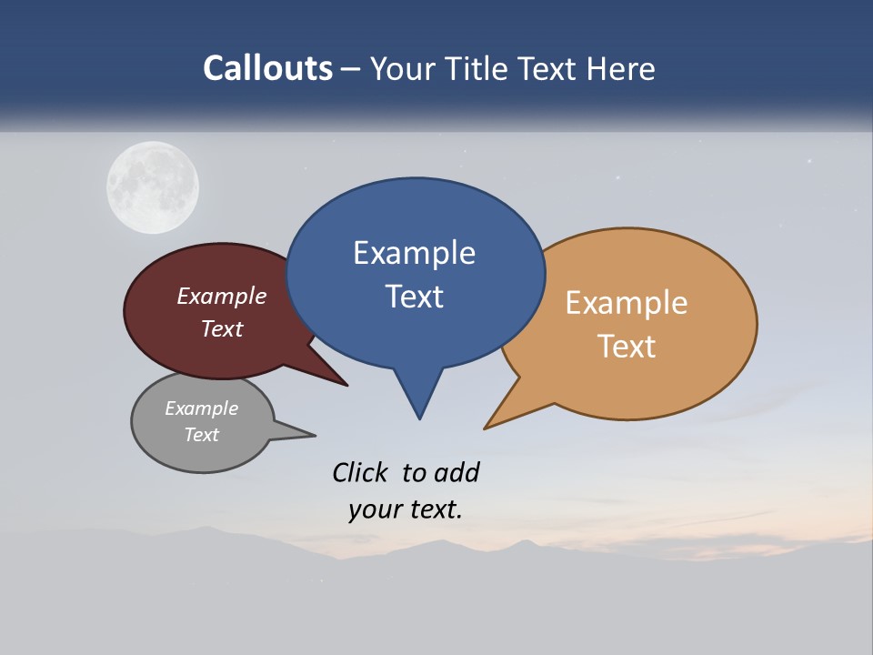 A Night Sky With A Full Moon And Stars PowerPoint Template
