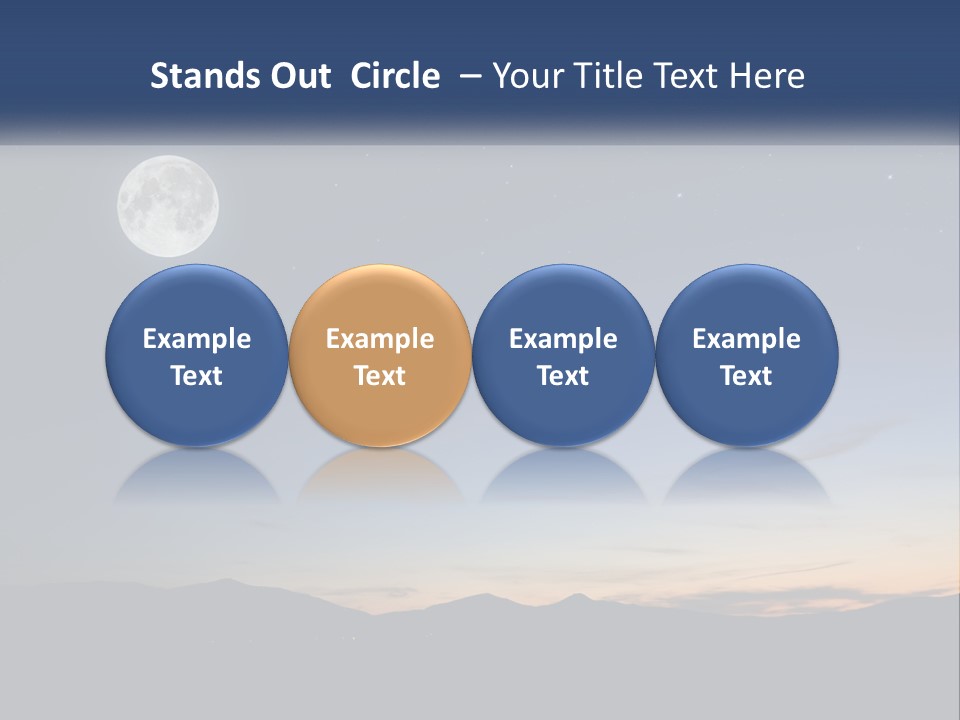A Night Sky With A Full Moon And Stars PowerPoint Template