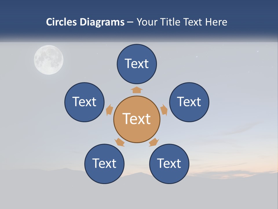 A Night Sky With A Full Moon And Stars PowerPoint Template