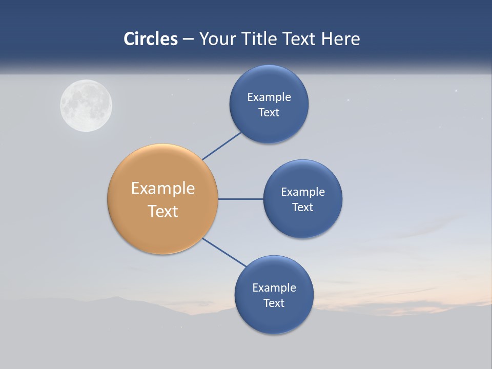 A Night Sky With A Full Moon And Stars PowerPoint Template