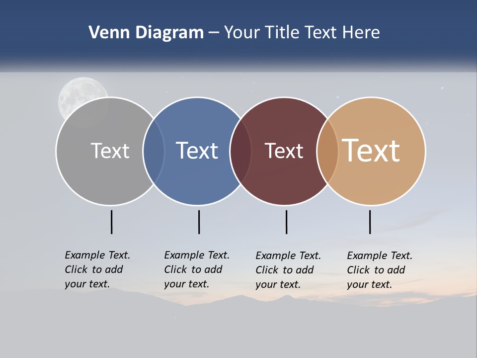 A Night Sky With A Full Moon And Stars PowerPoint Template