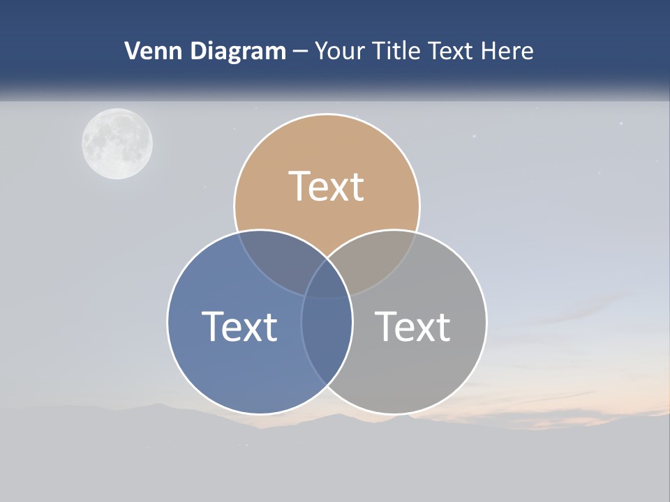 A Night Sky With A Full Moon And Stars PowerPoint Template