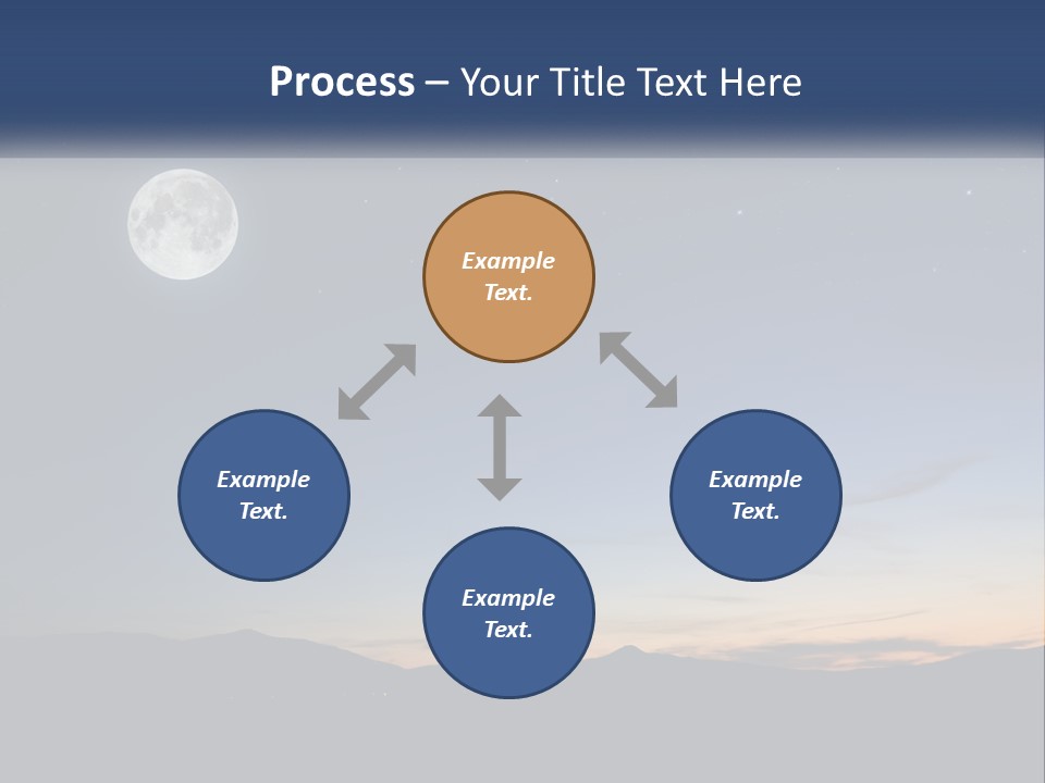 A Night Sky With A Full Moon And Stars PowerPoint Template