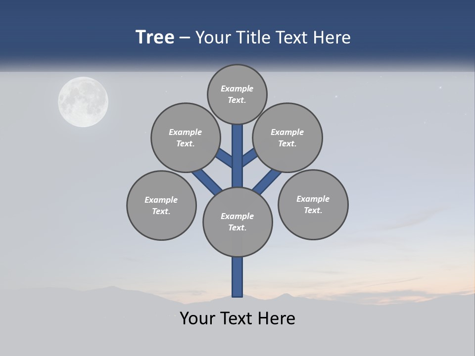 A Night Sky With A Full Moon And Stars PowerPoint Template