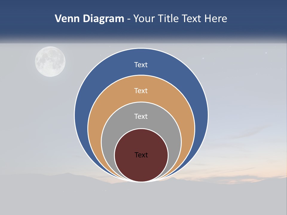 A Night Sky With A Full Moon And Stars PowerPoint Template