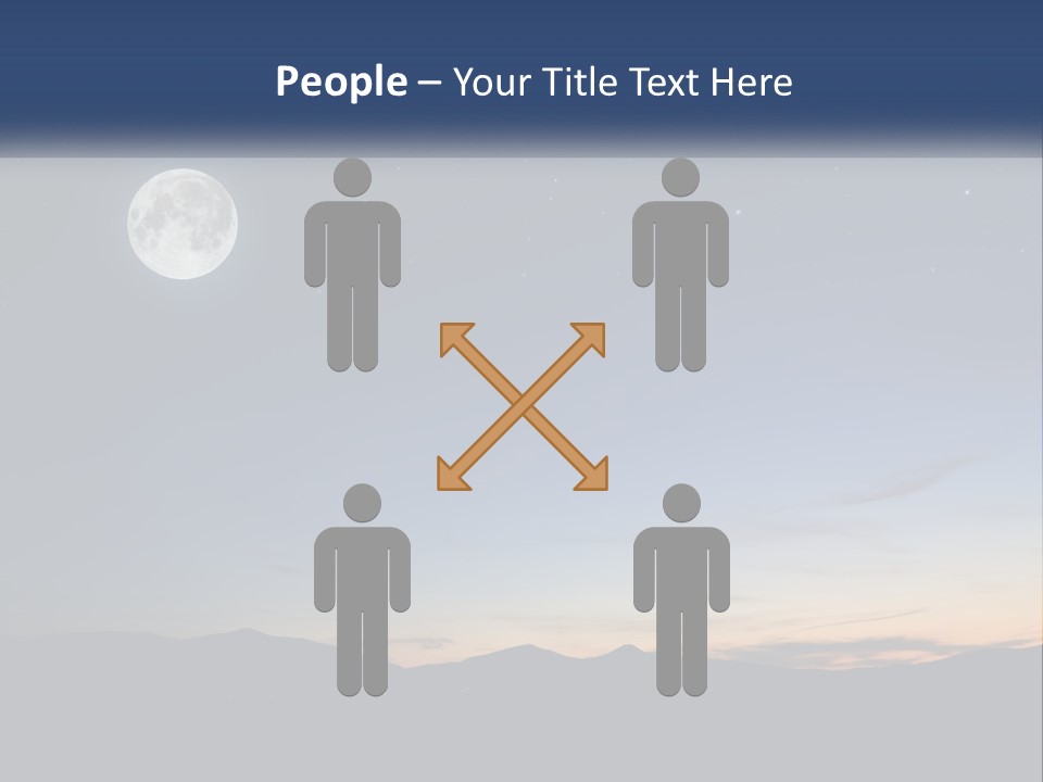 A Night Sky With A Full Moon And Stars PowerPoint Template