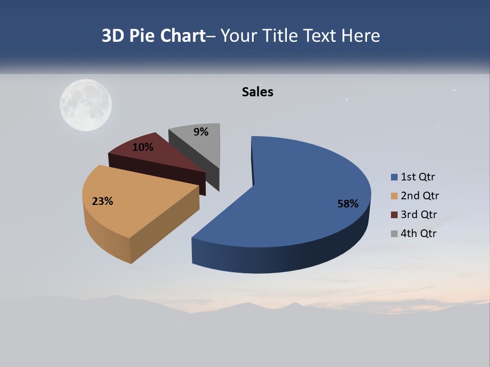 A Night Sky With A Full Moon And Stars PowerPoint Template