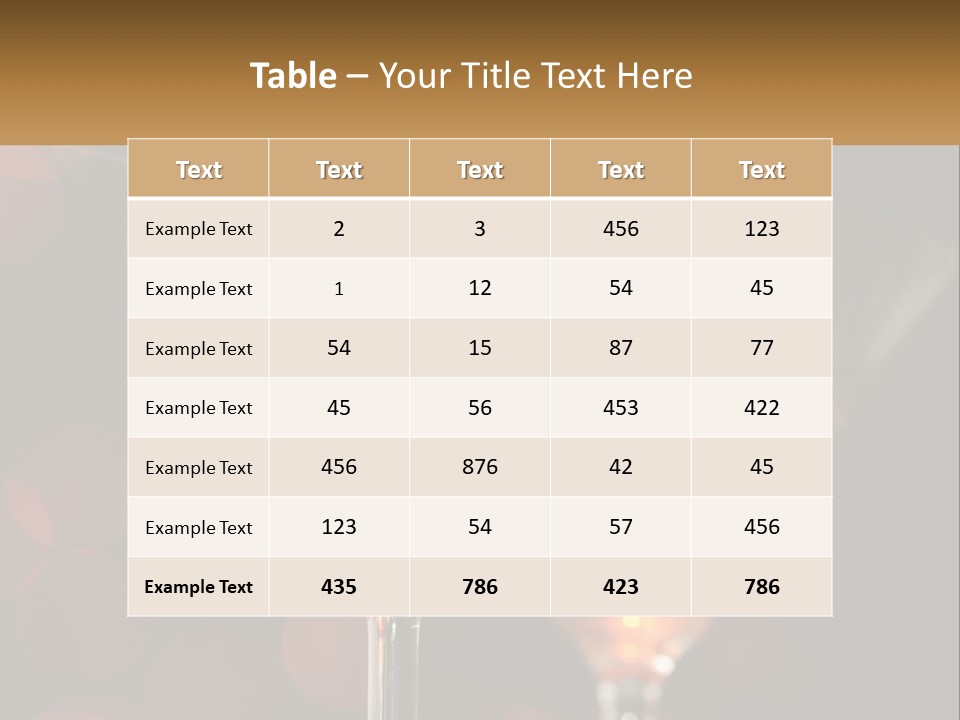 A Couple Of Glasses Filled With Liquid On Top Of A Table PowerPoint Template