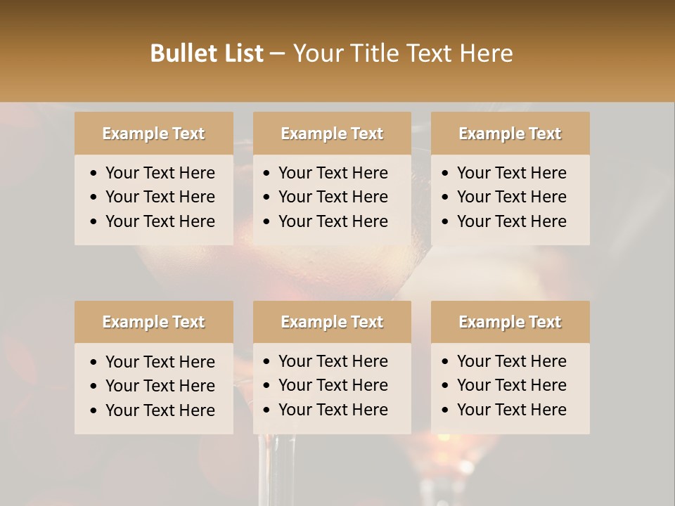 A Couple Of Glasses Filled With Liquid On Top Of A Table PowerPoint Template