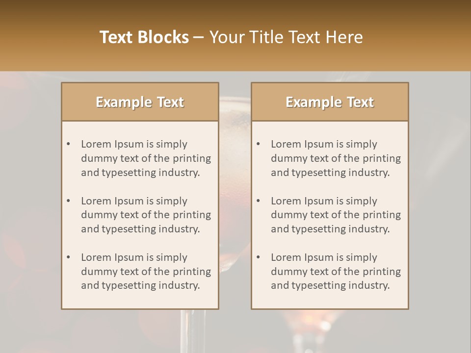 A Couple Of Glasses Filled With Liquid On Top Of A Table PowerPoint Template