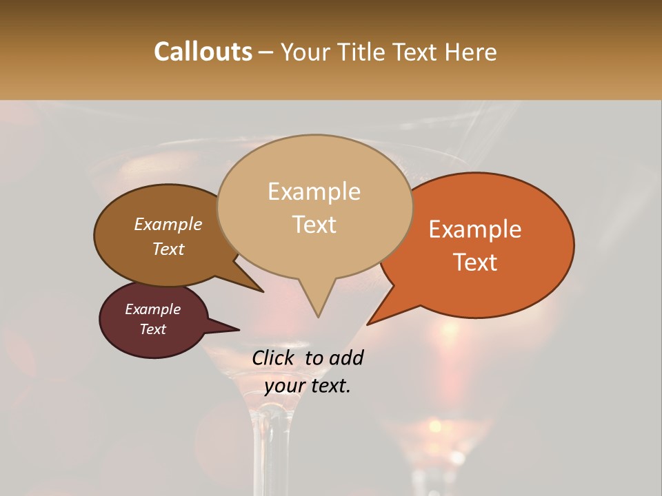 A Couple Of Glasses Filled With Liquid On Top Of A Table PowerPoint Template