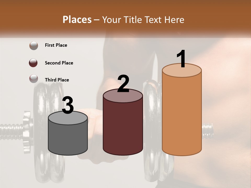 A Man Holding A Dumbbell In His Right Hand PowerPoint Template