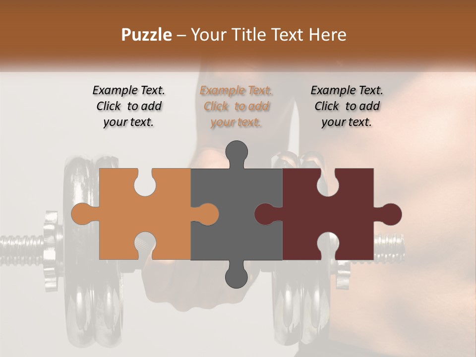 A Man Holding A Dumbbell In His Right Hand PowerPoint Template