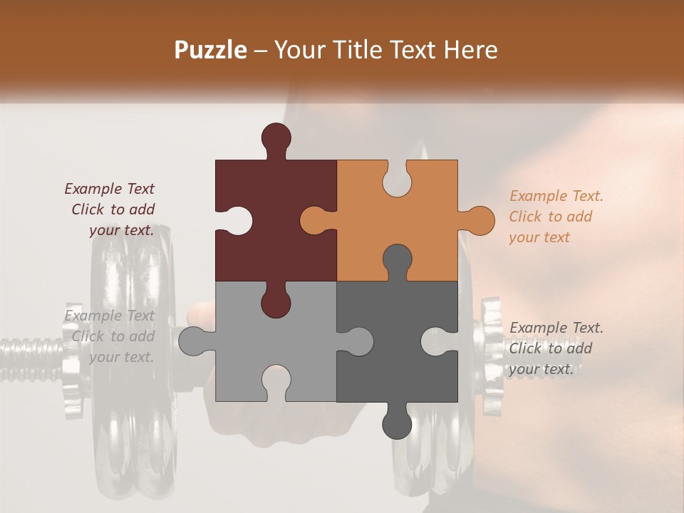 A Man Holding A Dumbbell In His Right Hand PowerPoint Template