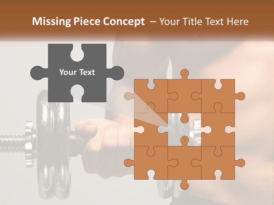 A Man Holding A Dumbbell In His Right Hand PowerPoint Template