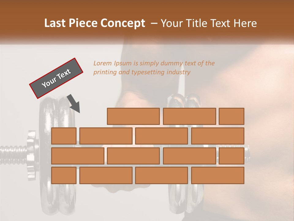 A Man Holding A Dumbbell In His Right Hand PowerPoint Template