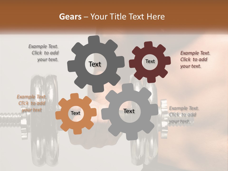A Man Holding A Dumbbell In His Right Hand PowerPoint Template