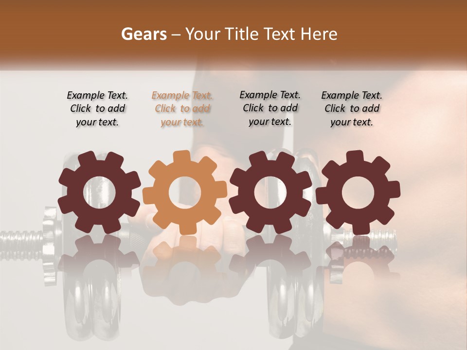 A Man Holding A Dumbbell In His Right Hand PowerPoint Template