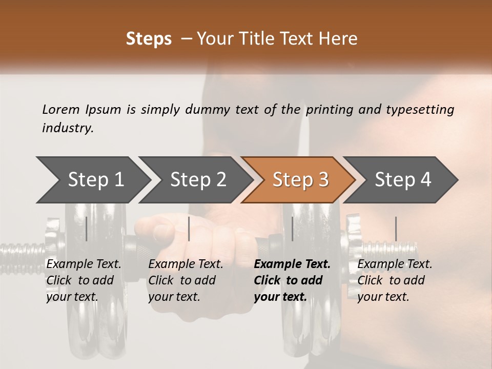 A Man Holding A Dumbbell In His Right Hand PowerPoint Template